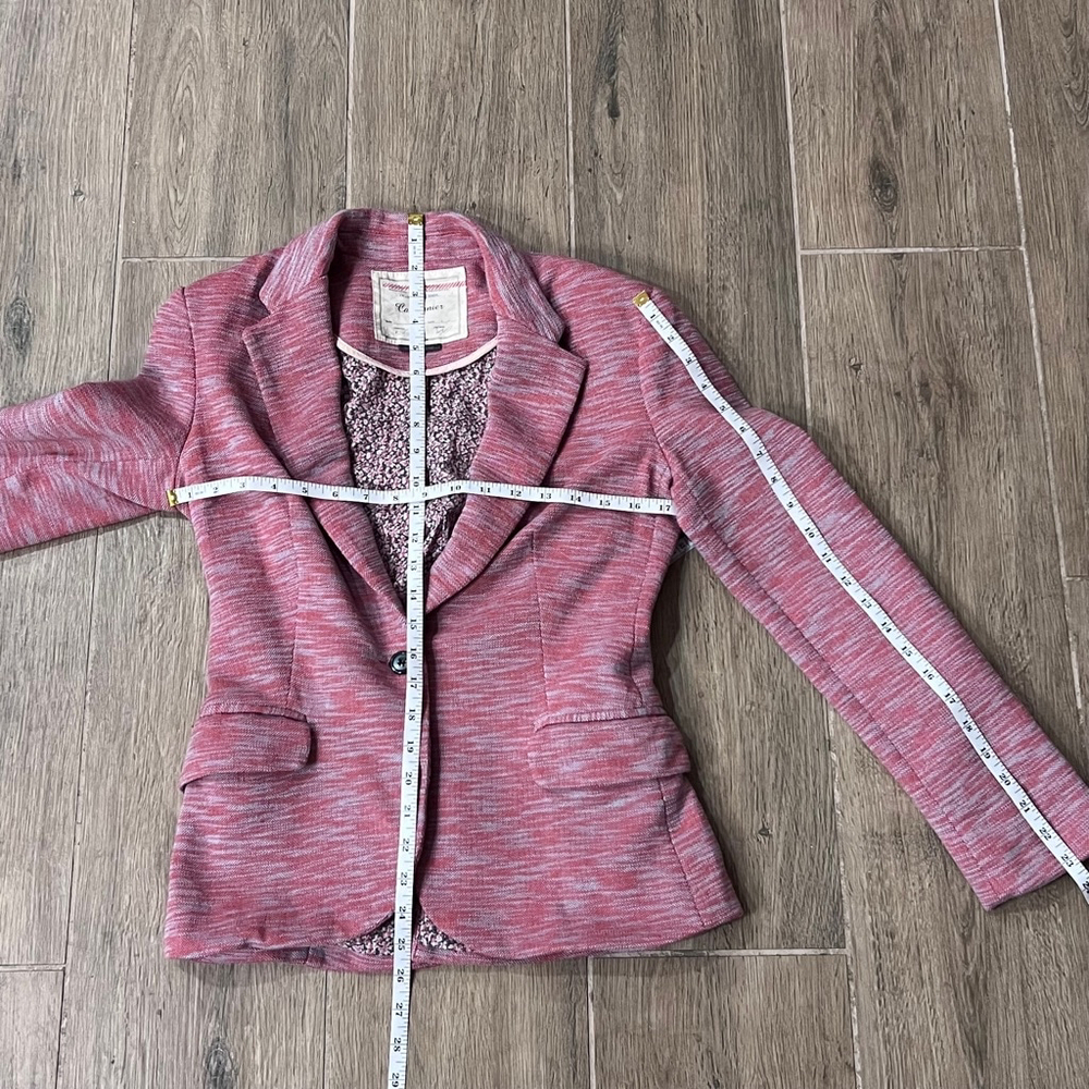 Anthropologie Blazer Jacket Cartonnier Pink Tonal Floral Inside Coat Cottagecore - Picture 9 of 11
